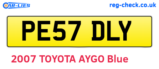 PE57DLY are the vehicle registration plates.