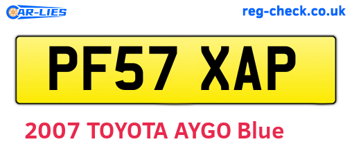 PF57XAP are the vehicle registration plates.