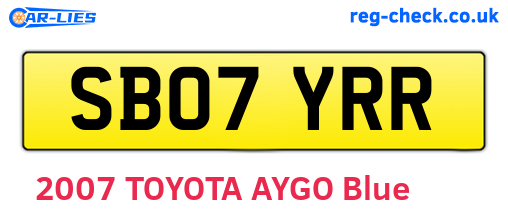 SB07YRR are the vehicle registration plates.