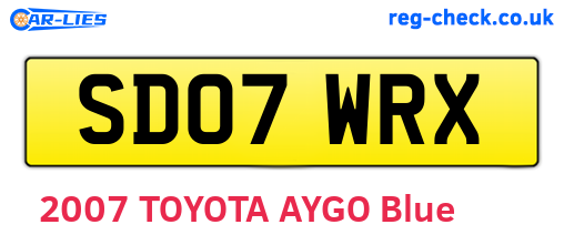 SD07WRX are the vehicle registration plates.