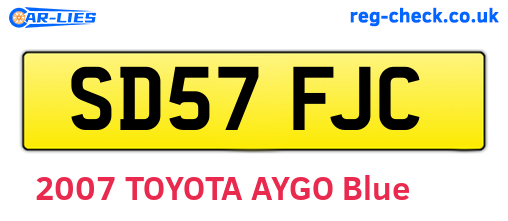 SD57FJC are the vehicle registration plates.