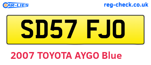 SD57FJO are the vehicle registration plates.