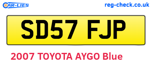 SD57FJP are the vehicle registration plates.