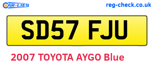 SD57FJU are the vehicle registration plates.