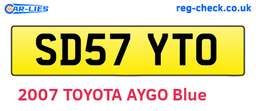 SD57YTO are the vehicle registration plates.