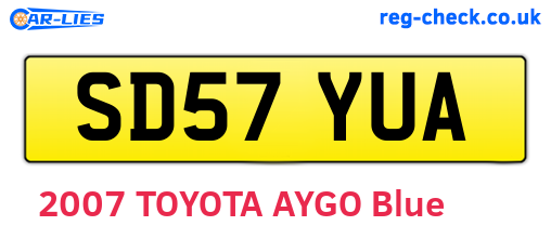 SD57YUA are the vehicle registration plates.