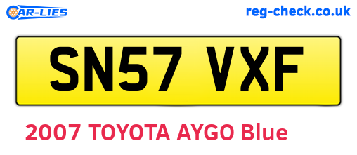 SN57VXF are the vehicle registration plates.