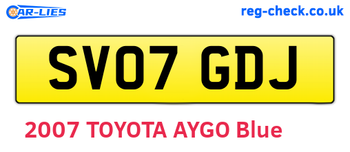 SV07GDJ are the vehicle registration plates.
