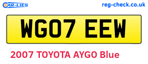 WG07EEW are the vehicle registration plates.