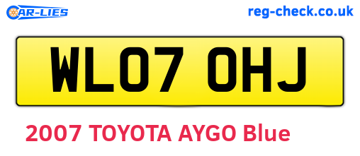 WL07OHJ are the vehicle registration plates.