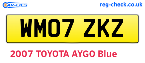 WM07ZKZ are the vehicle registration plates.