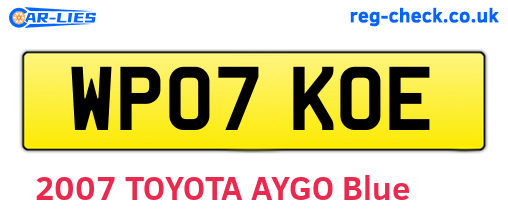 WP07KOE are the vehicle registration plates.