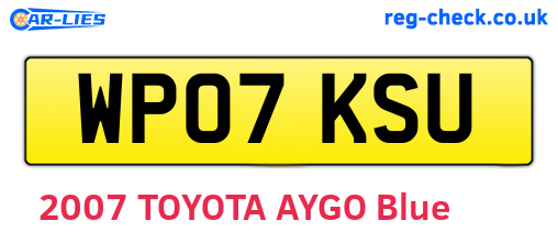 WP07KSU are the vehicle registration plates.