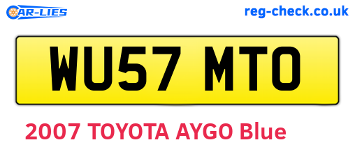 WU57MTO are the vehicle registration plates.