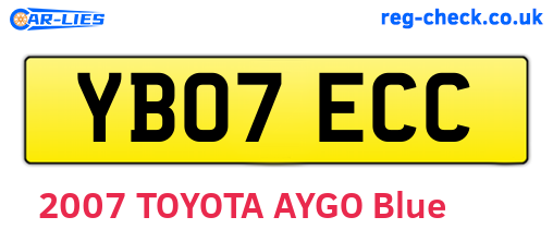 YB07ECC are the vehicle registration plates.