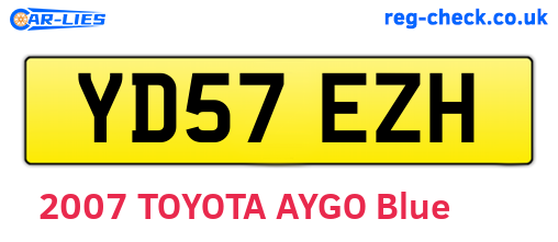 YD57EZH are the vehicle registration plates.