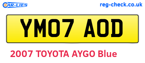 YM07AOD are the vehicle registration plates.