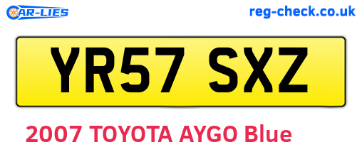 YR57SXZ are the vehicle registration plates.