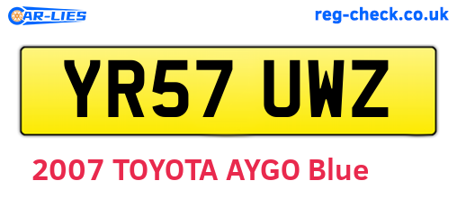 YR57UWZ are the vehicle registration plates.