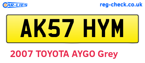 AK57HYM are the vehicle registration plates.