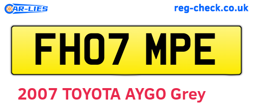 FH07MPE are the vehicle registration plates.