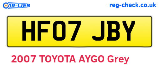 HF07JBY are the vehicle registration plates.