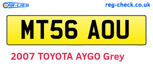 MT56AOU are the vehicle registration plates.