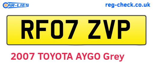 RF07ZVP are the vehicle registration plates.
