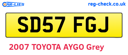 SD57FGJ are the vehicle registration plates.