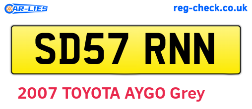 SD57RNN are the vehicle registration plates.