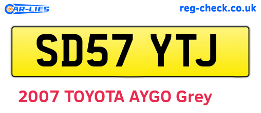 SD57YTJ are the vehicle registration plates.