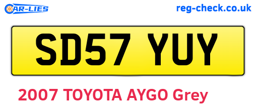 SD57YUY are the vehicle registration plates.
