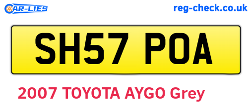 SH57POA are the vehicle registration plates.