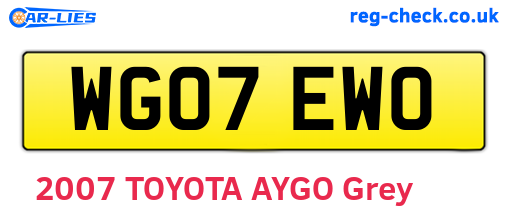 WG07EWO are the vehicle registration plates.