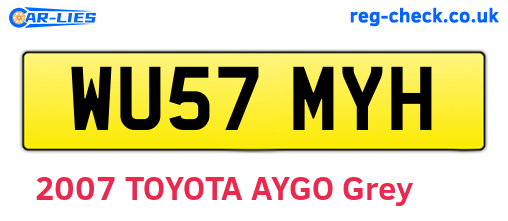 WU57MYH are the vehicle registration plates.
