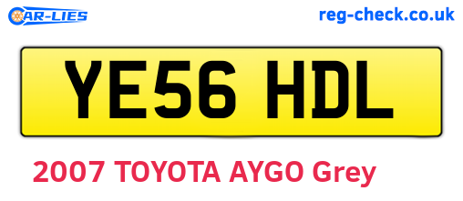 YE56HDL are the vehicle registration plates.