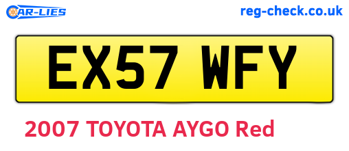 EX57WFY are the vehicle registration plates.