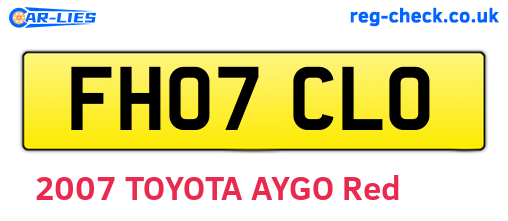 FH07CLO are the vehicle registration plates.