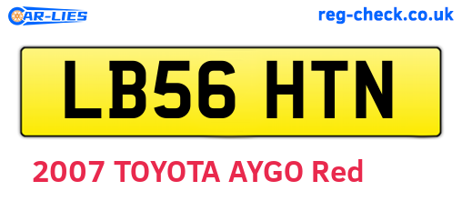 LB56HTN are the vehicle registration plates.