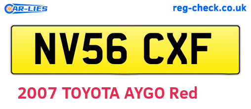 NV56CXF are the vehicle registration plates.