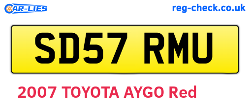 SD57RMU are the vehicle registration plates.