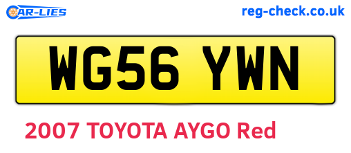 WG56YWN are the vehicle registration plates.