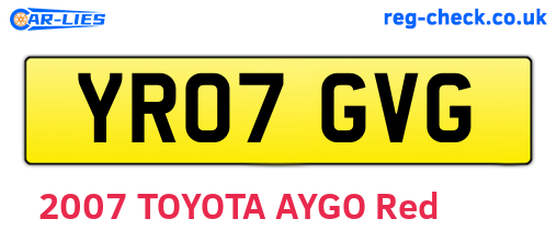 YR07GVG are the vehicle registration plates.