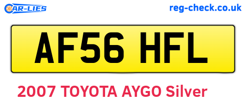 AF56HFL are the vehicle registration plates.