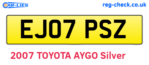 EJ07PSZ are the vehicle registration plates.