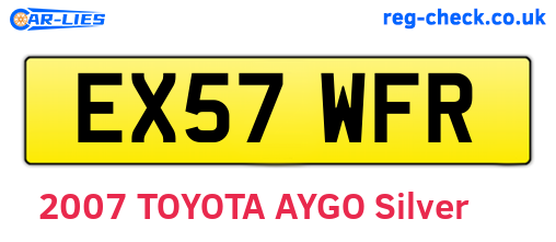 EX57WFR are the vehicle registration plates.