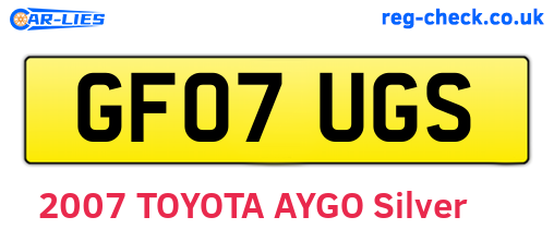 GF07UGS are the vehicle registration plates.