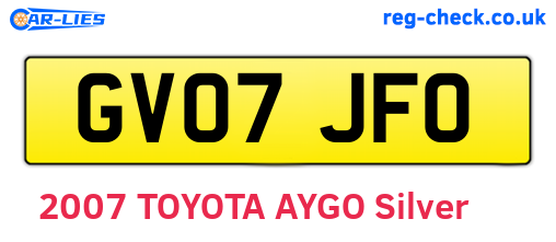 GV07JFO are the vehicle registration plates.