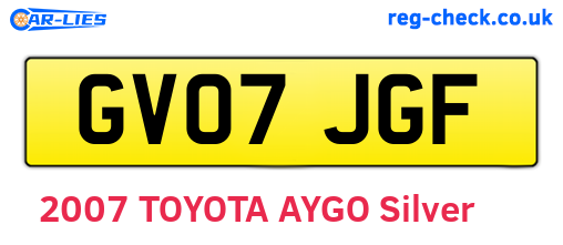GV07JGF are the vehicle registration plates.