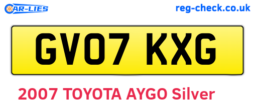 GV07KXG are the vehicle registration plates.